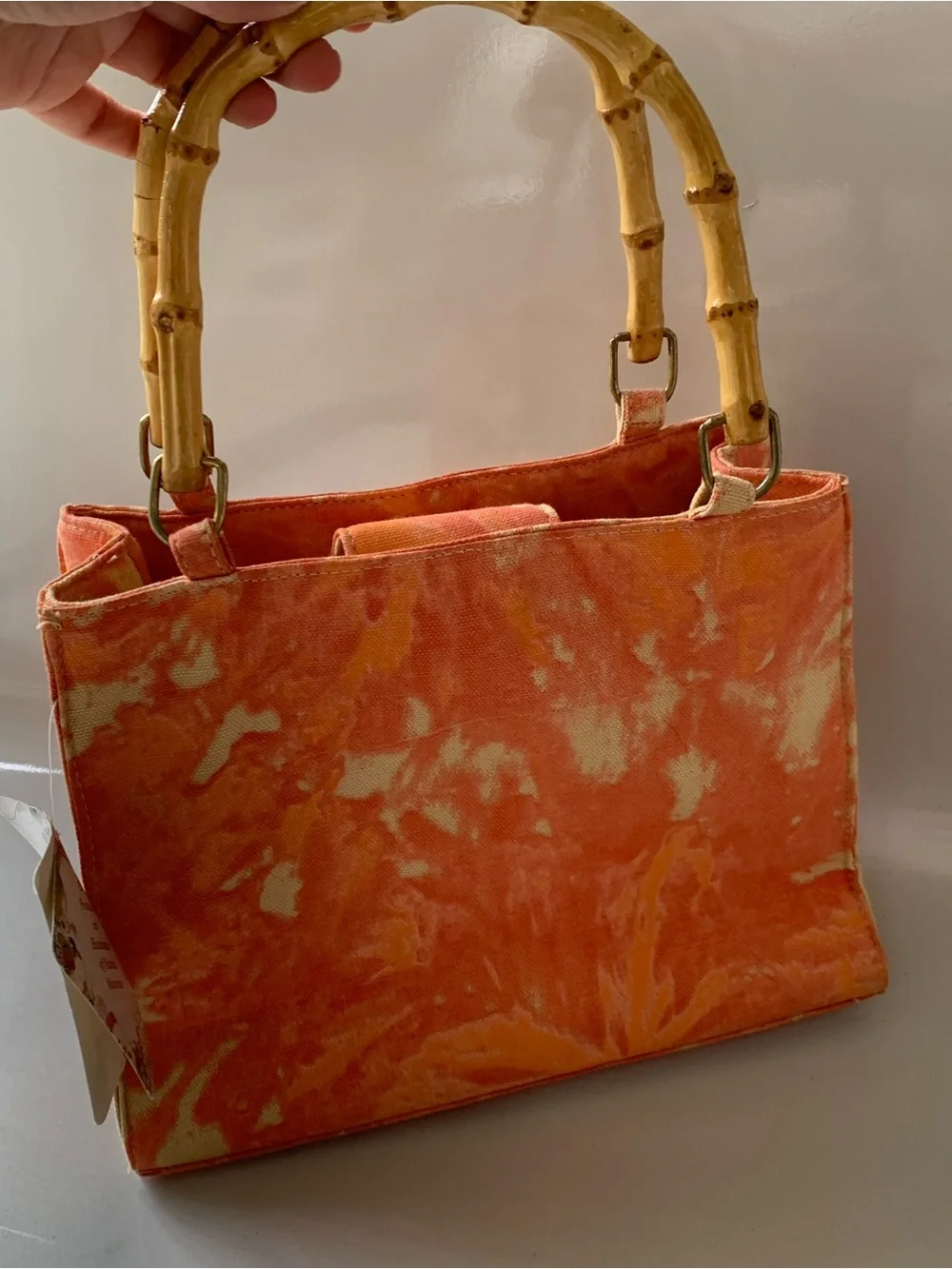 Capelli of New York Coral Sequin Fairy Bamboo-Handle Shoulder Bag
